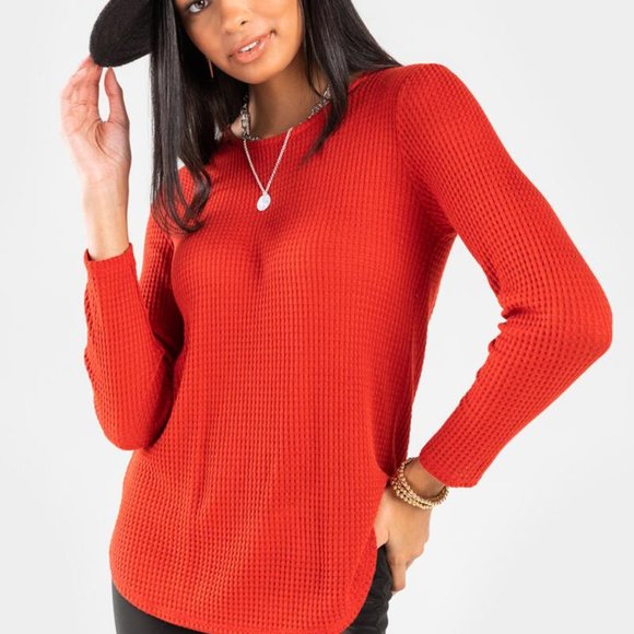 Francesca's | NWT Lana Button Back Waffle Knit Top - Picture 14 of 16